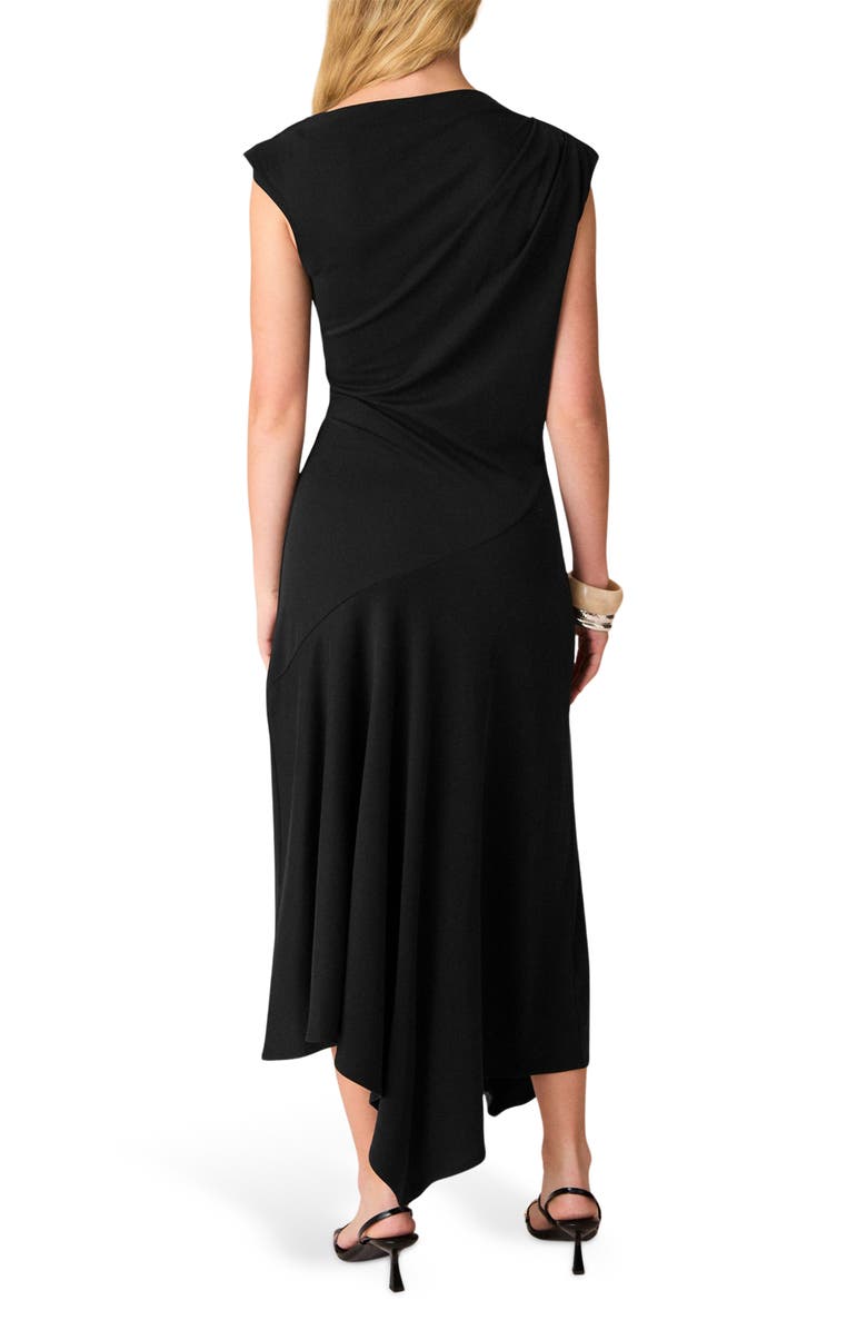 NEXT Asymmetric Sleeveless Dress, Alternate, color, Black