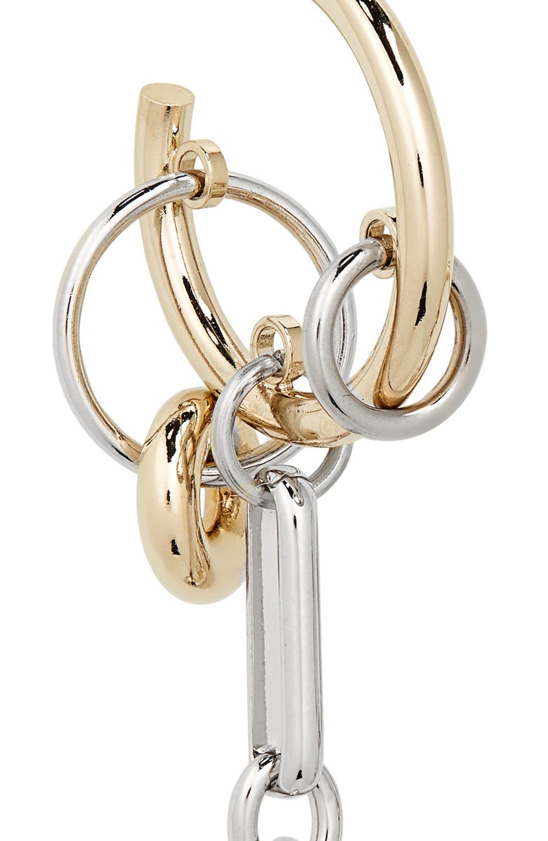 Justine Clenquet Iris Mismatched Two-Tone Hoop Charm Earrings, Alternate, color, 