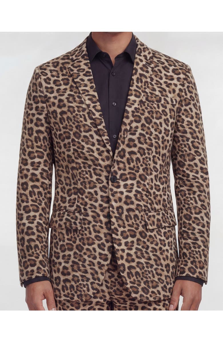 Lords of Harlech Leopard Mens Tailored Blazer, Alternate, color, Leopard Brown