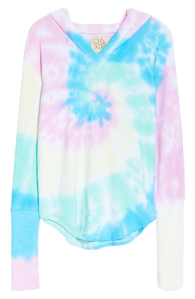 Chaser Tie Die Raglan Sleeve Hoodie, Alternate, color, 