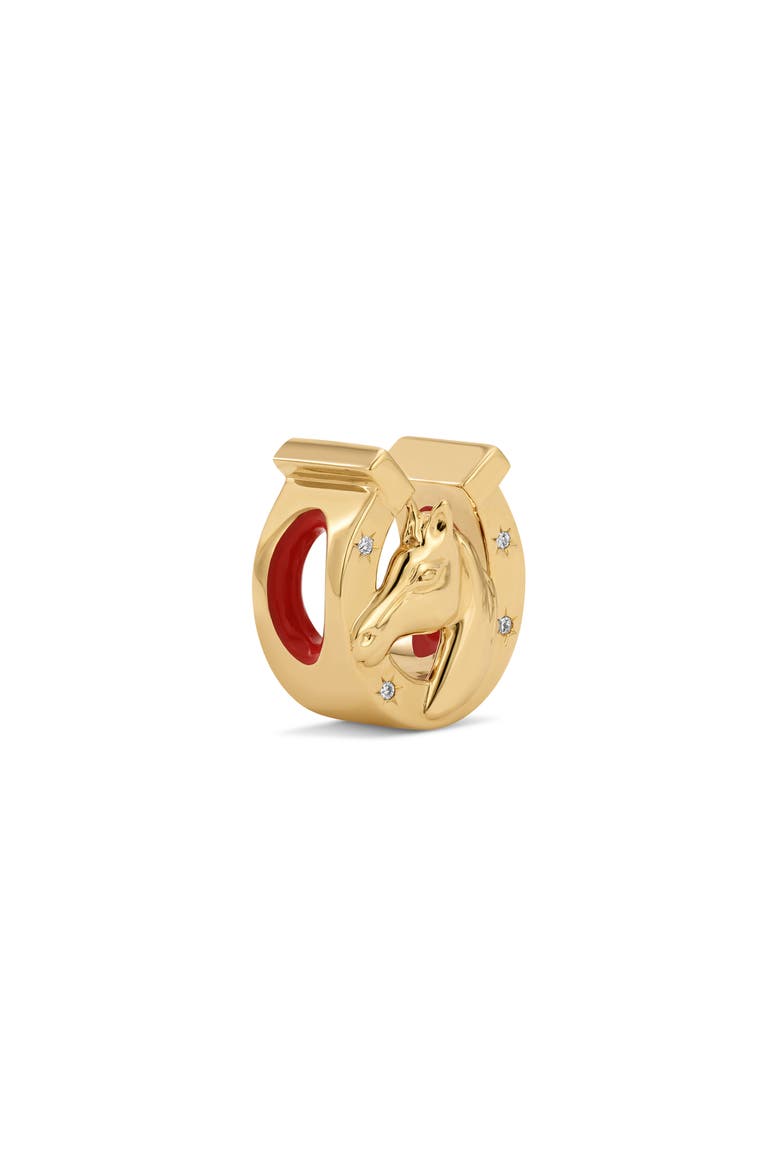 Diamond Horse Head Big Bead Charm, Main, color, 10K YELLOW GOLD