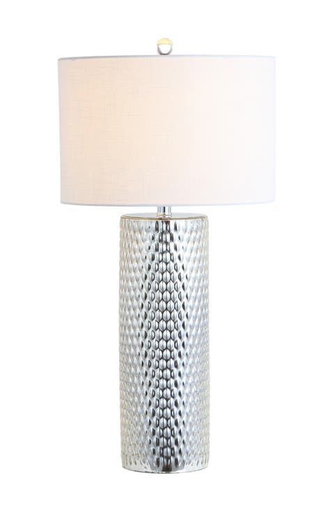 Isabella 30" Glass LED Table Lamp, Silver