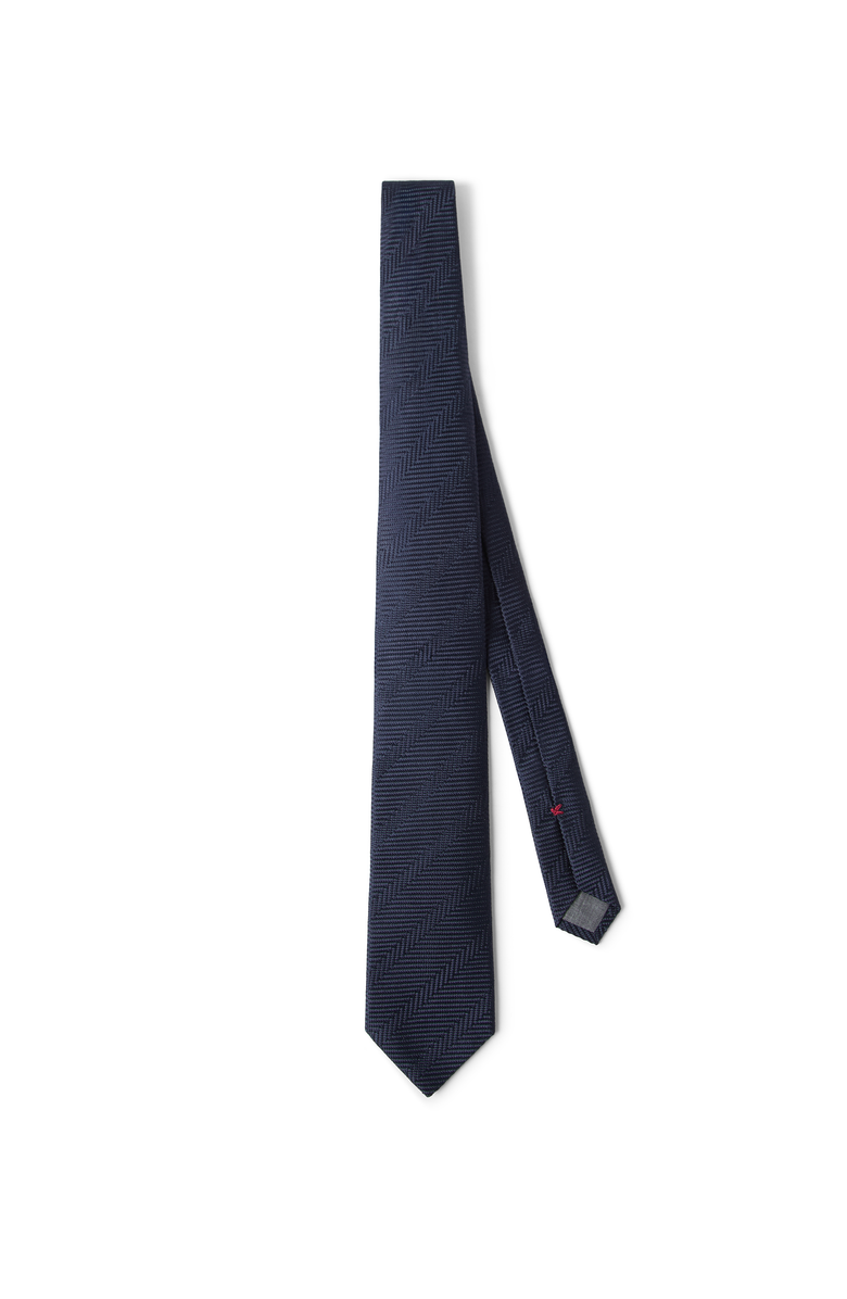 Brunello Cucinelli Herringbone necktie, Main, color, Navy Blue