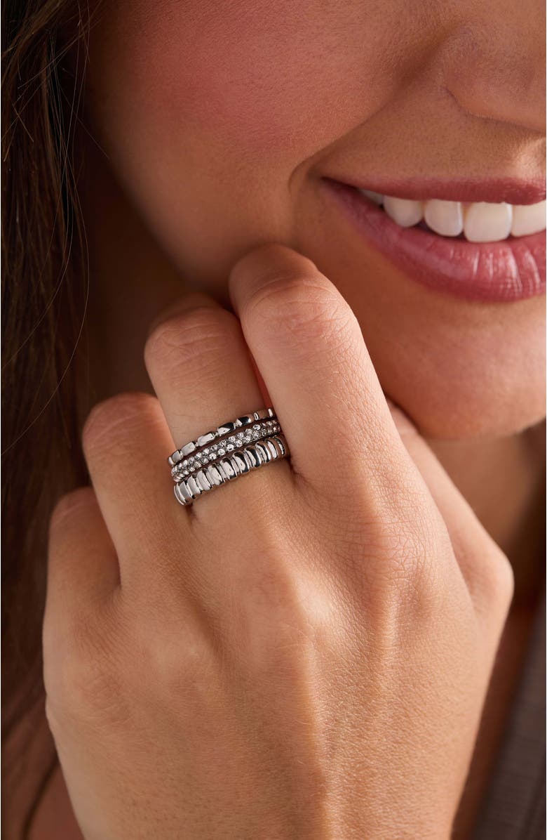 Alex and Ani Multi Textured Stacking Ring Set of 3, Alternate, color,