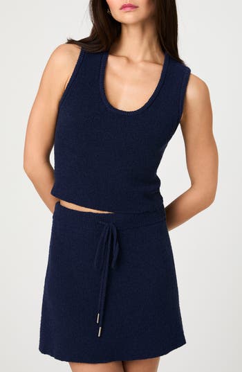 French Connection Terry Spun Tank Top In Midnight Blue In Blue