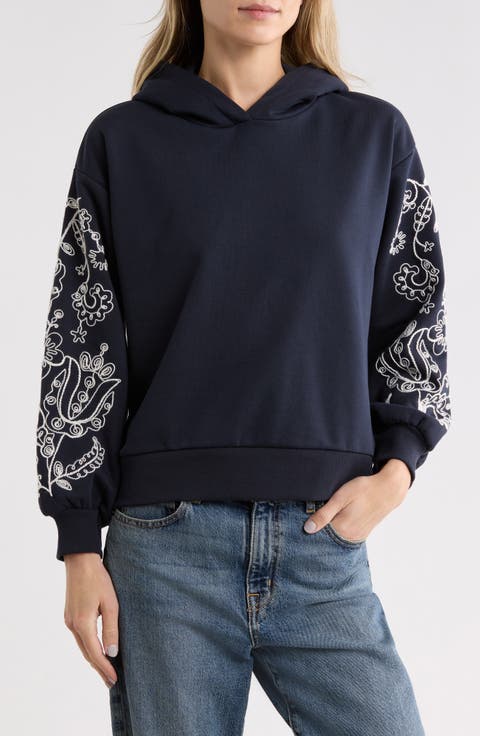 Embroidered Hooded Sweatshirt