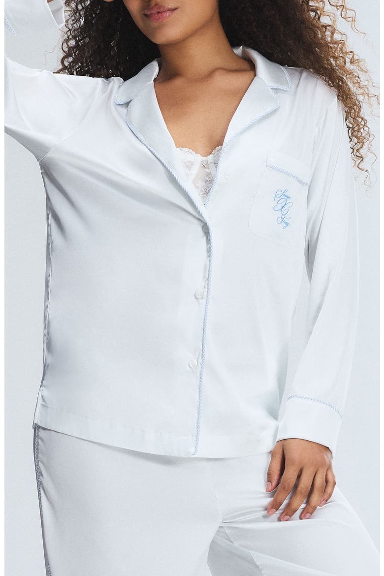 Ever After Satin Sleep Top, Main, color, HAZY WHITE