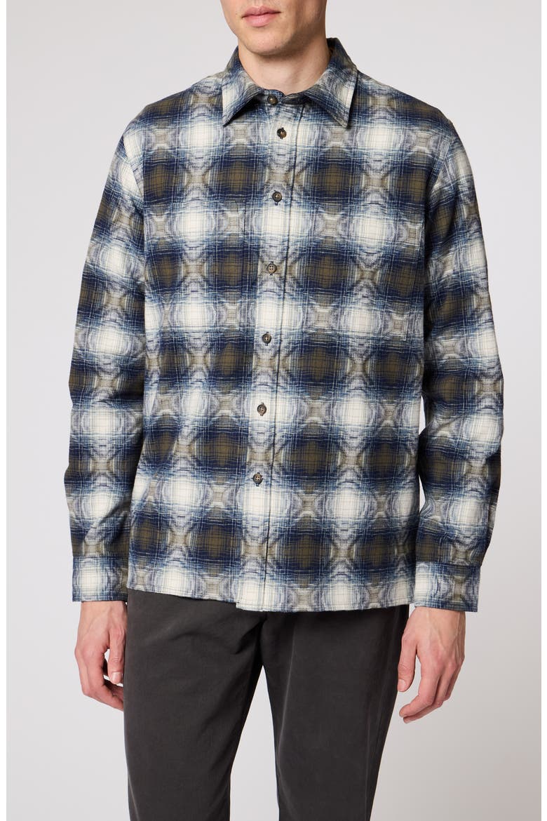 Check Long Sleeve Button Up Shirt, Main, color, PETROL BLUE