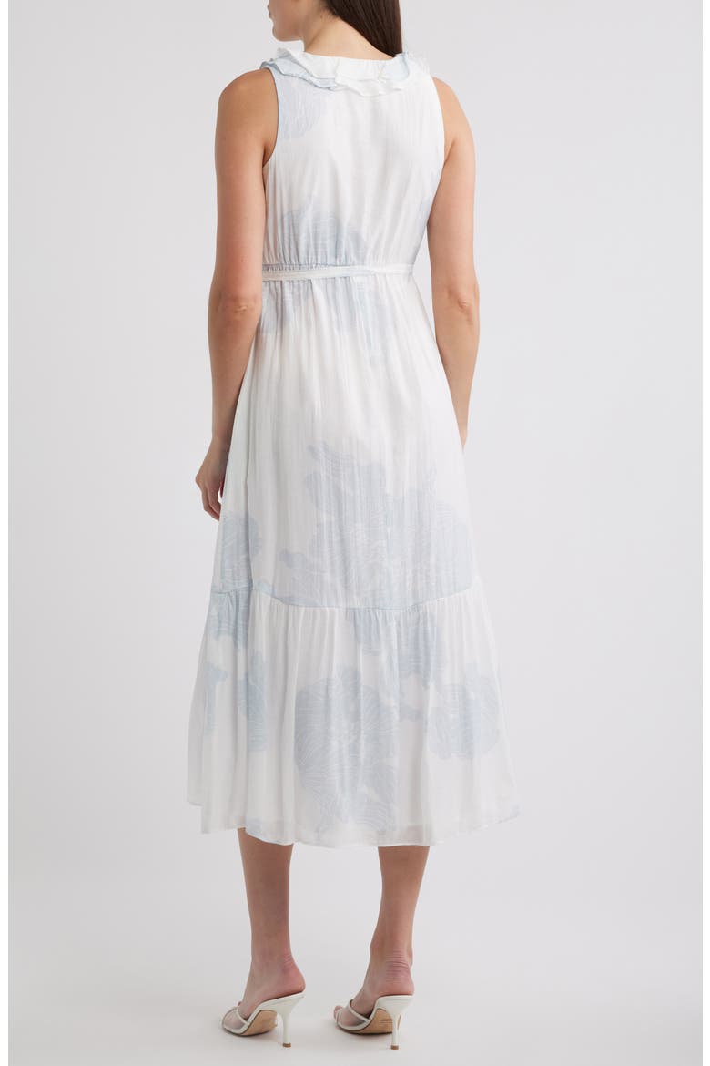 Ruffle Tie Belt Tiered Maxi Dress, Alternate, color, AIRY BLUE