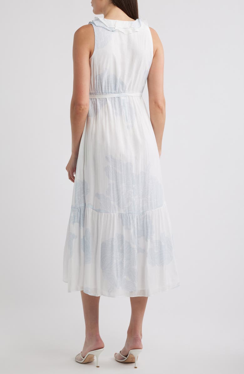 Halogen<sup>®</sup> Ruffle Tie Belt Tiered Maxi Dress, Alternate, color, Airy Blue