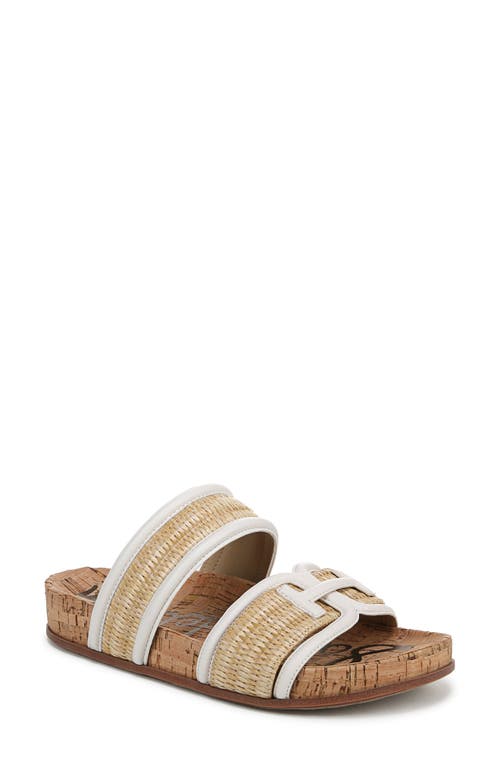 Sam Edelman Rowan Slide Sandals In Dark Natural/bright White