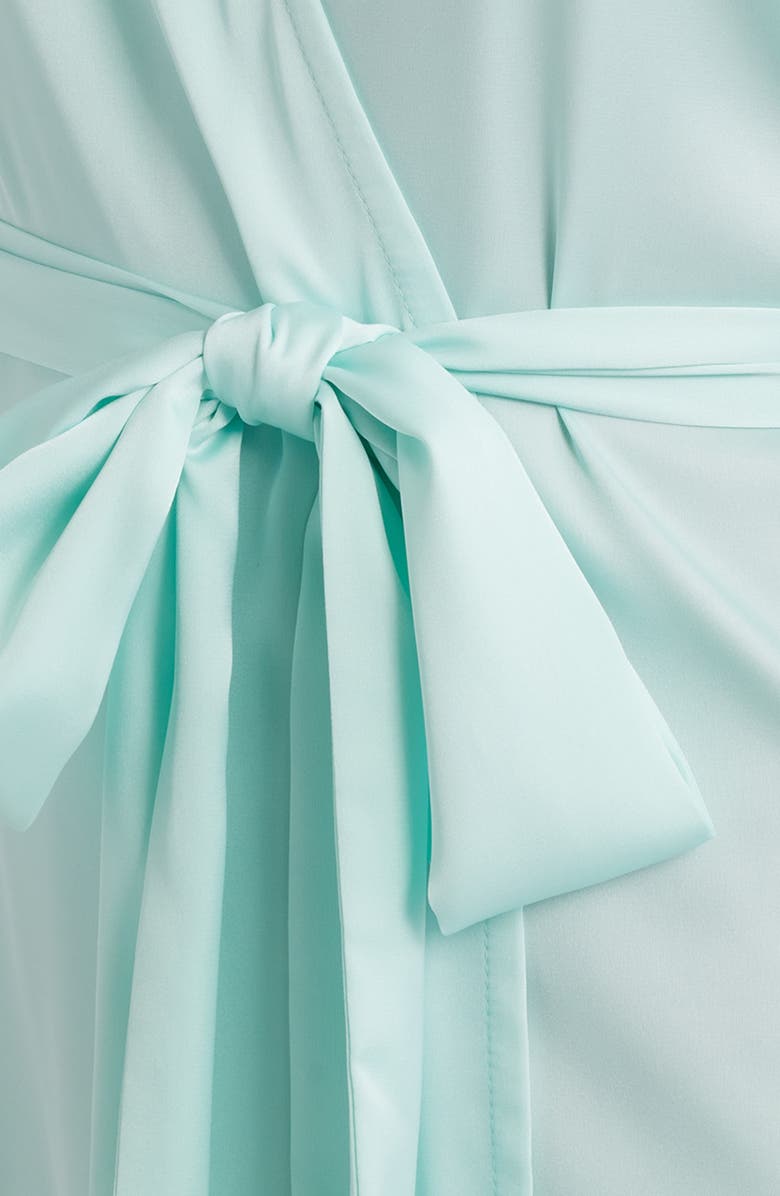 Open Edit Get Ready with Me Satin Robe, Alternate, color, Teal Fair