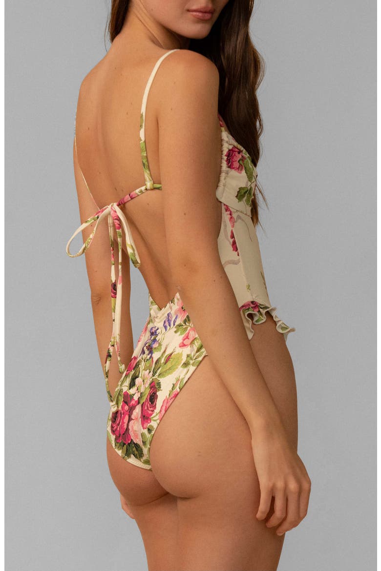 Bouquet Devin Ruffled One-Piece Swimsuit, Alternate, color, BOUQUET