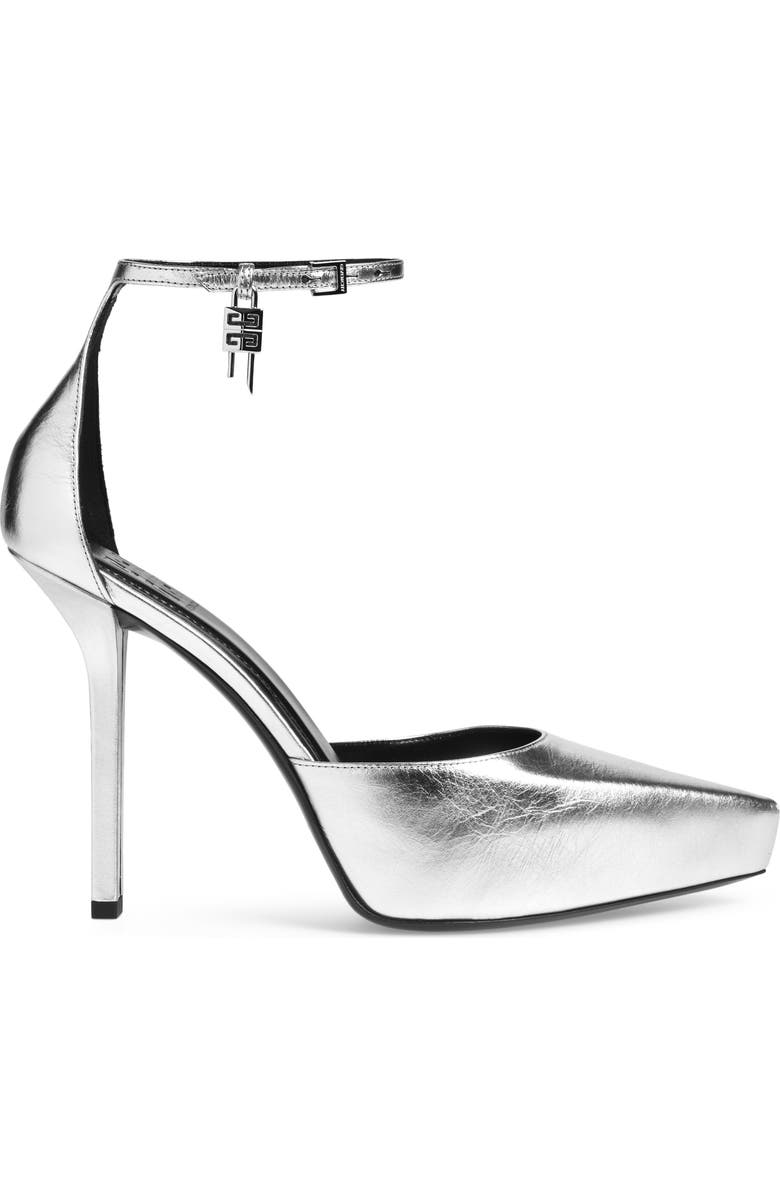 Givenchy G-Lock Pointed Toe Platform Pump, Alternate, color, Silvery