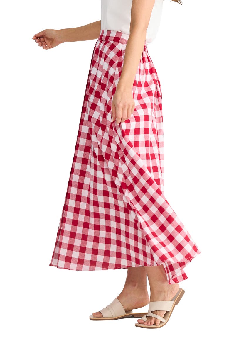Lucy Check Maxi Skirt, Alternate, color, RED GINGHAM