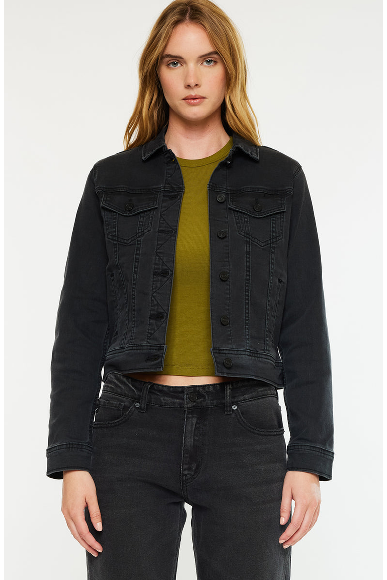 Drea Denim Jacket, Main, color, Dark Gray