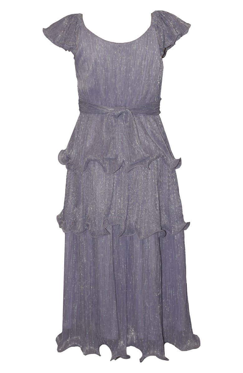 Iris & Ivy Kids' Metallic Tiered Dress, Alternate, color, Lavendar