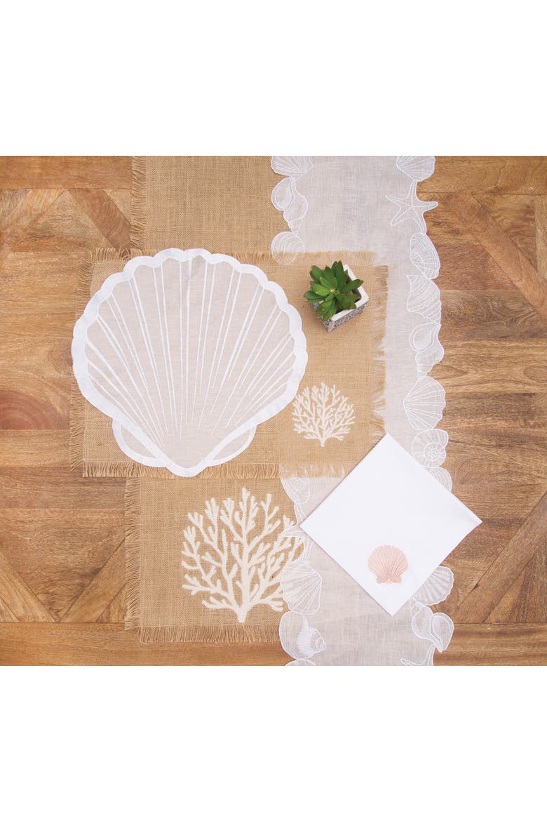 Nature Coral Fringed Woven Machine Washable Table Runner 14" x 72", Alternate, color, Pink