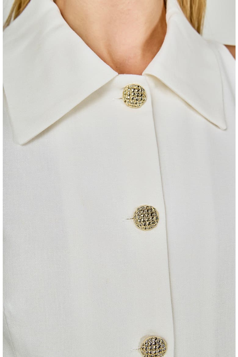 Sleeveless Linen Blend Shirt, Alternate, color, WHITE