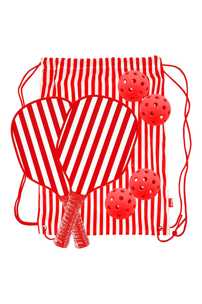 Cabana Stripes Pickleball Set, Main, color, RED