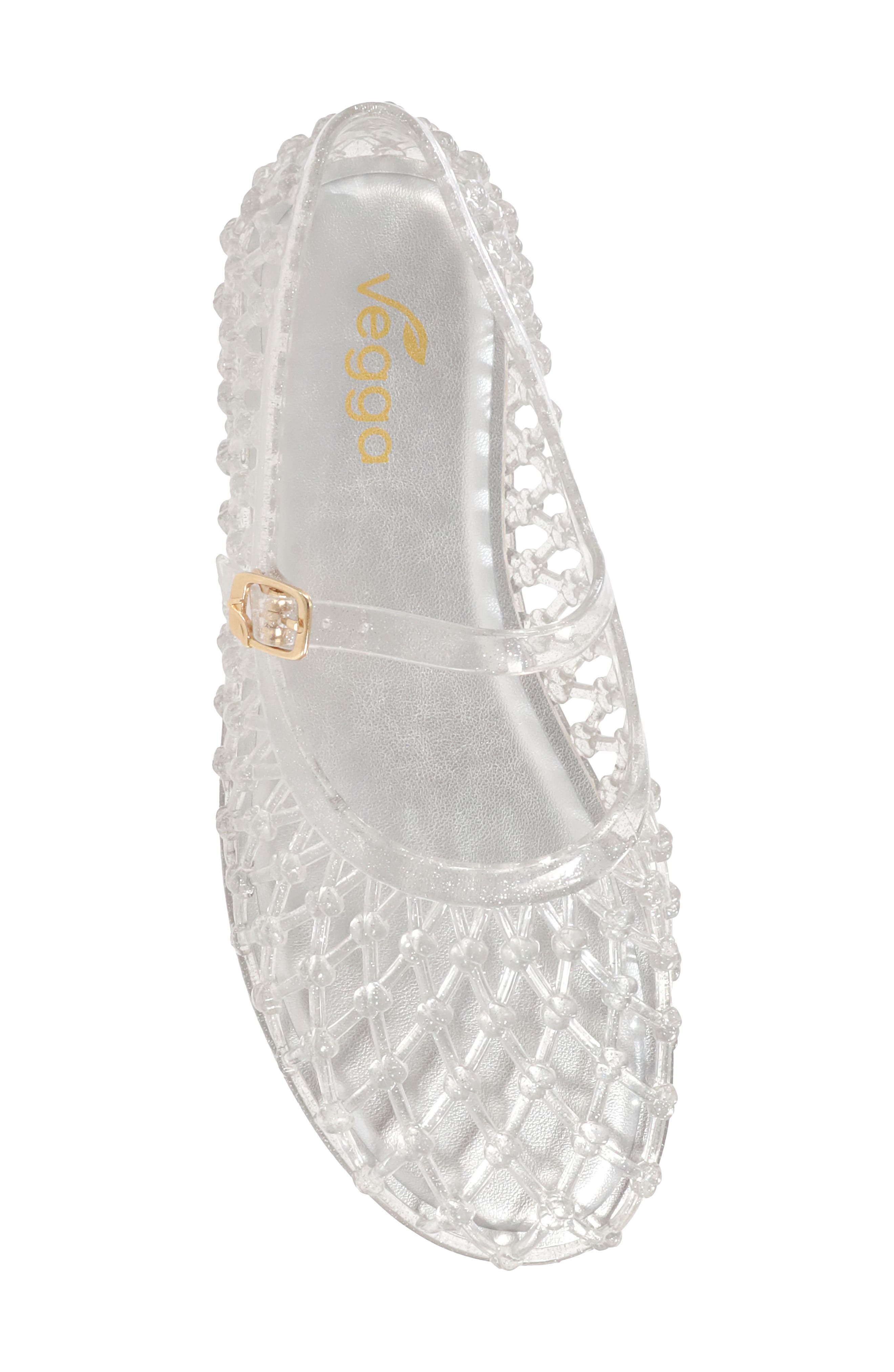 Angelica Mary Jane Jelly Flat, Alternate, color, SILVER GLITTER CRYSTAL