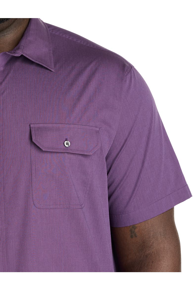Big & Tall Double-Pocket Sport Shirt, Alternate, color, PURPLE MULTI