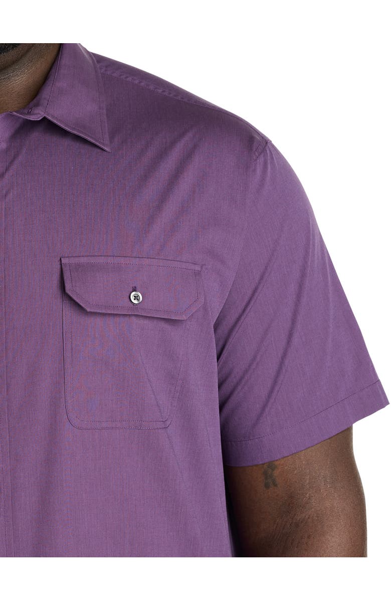 Synrgy by DXL Big & Tall Double-Pocket Sport Shirt, Alternate, color, Purple Multi