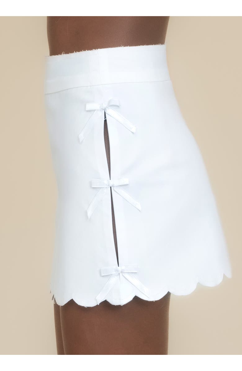 Contessa Mills Doll Mid-Rise Bow-Detail Poplin Mini Skirt, Alternate, color, White