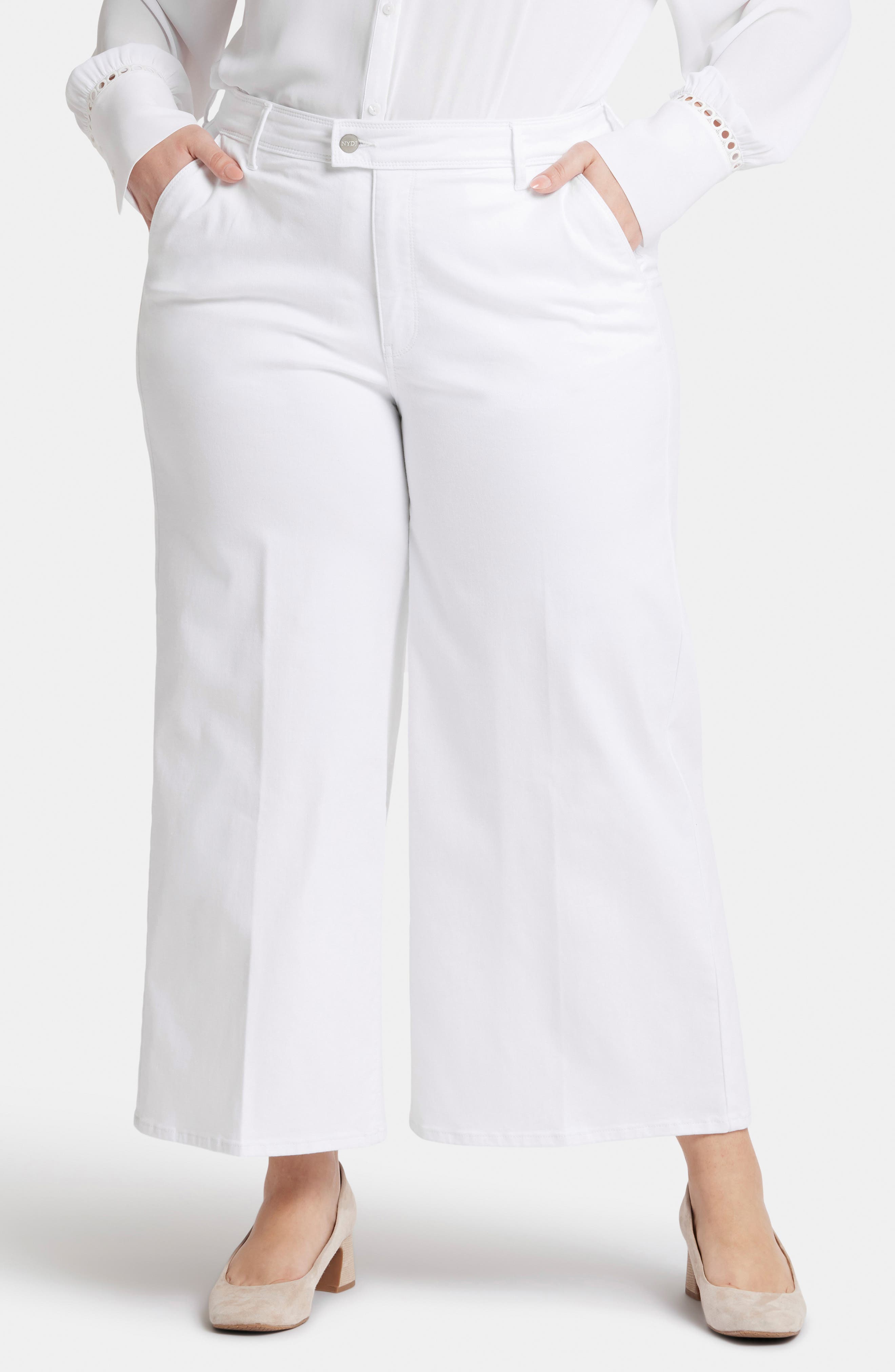 NYDJ Mona High Waist Ankle Wide Leg Trouser Jeans