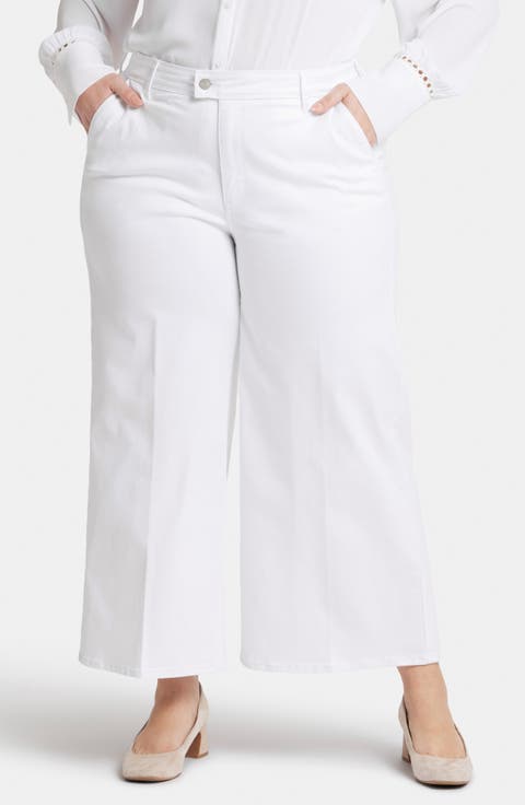 Mona High Waist Ankle Wide Leg Trouser Jeans (Plus)