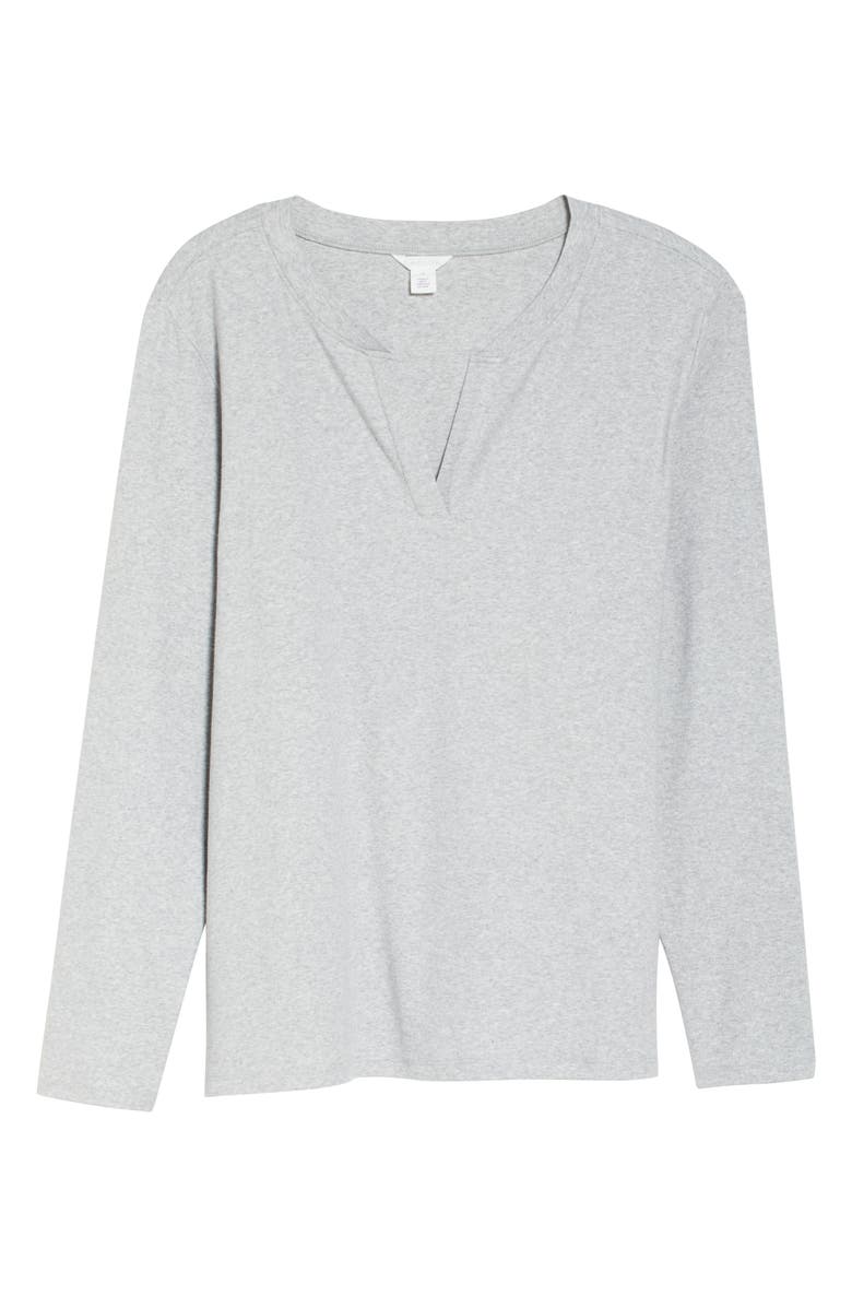 Caslon<sup>®</sup> Split Neck Long Sleeve T-Shirt, Alternate, color,