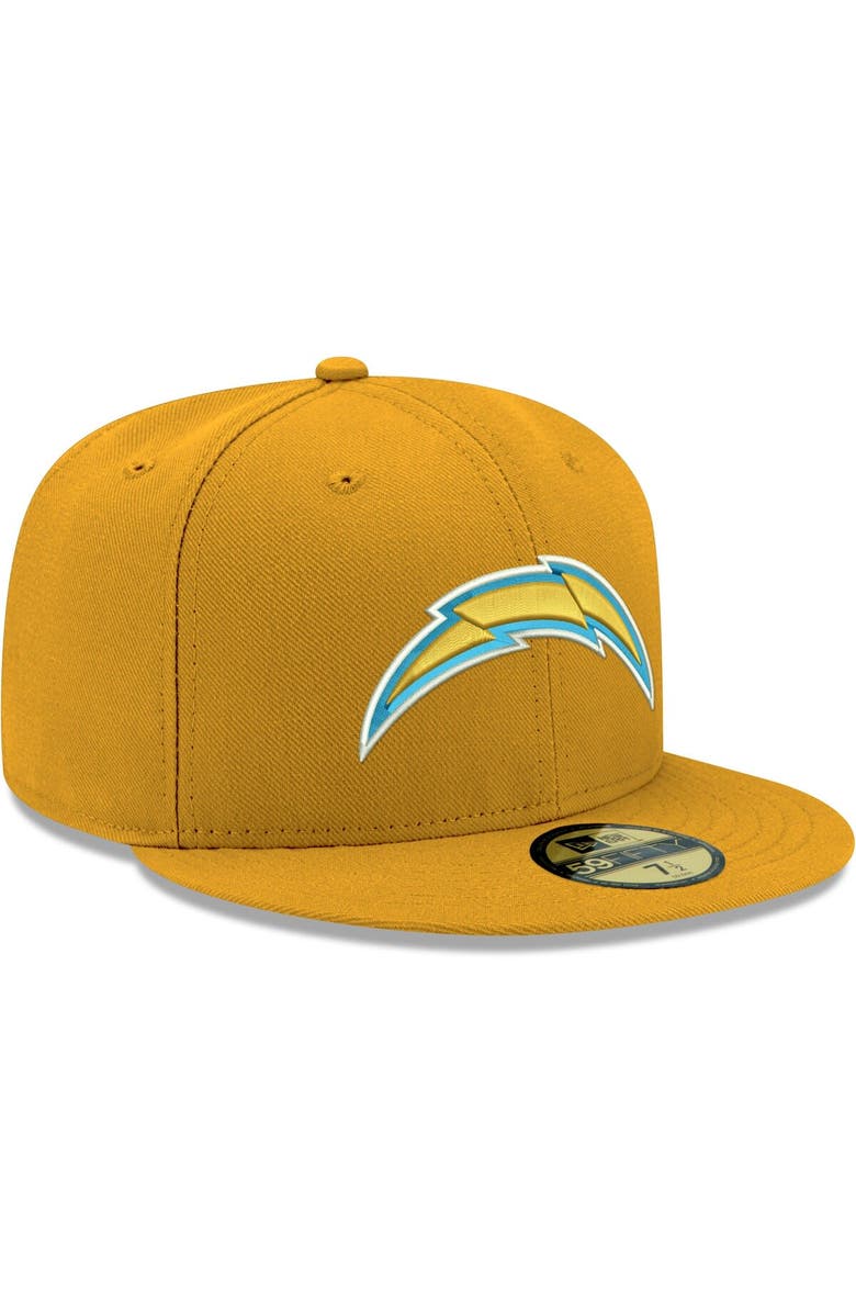 New Era Men's New Era Gold Los Angeles Chargers Omaha 59FIFTY Fitted Hat, Alternate, color,