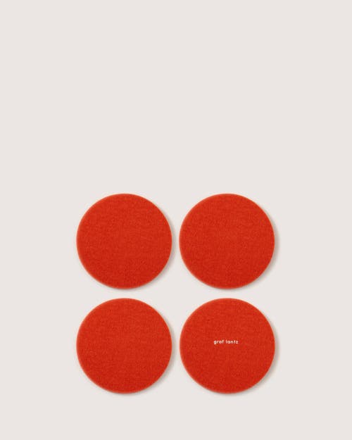 Graf & Lantz Graf Lantz Bierfilzl Merino Wool Round Coaster Solid 4 Pack In Orange