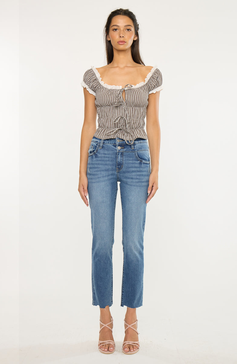 Kathleen Essentials High Rise Slim Straight Jeans