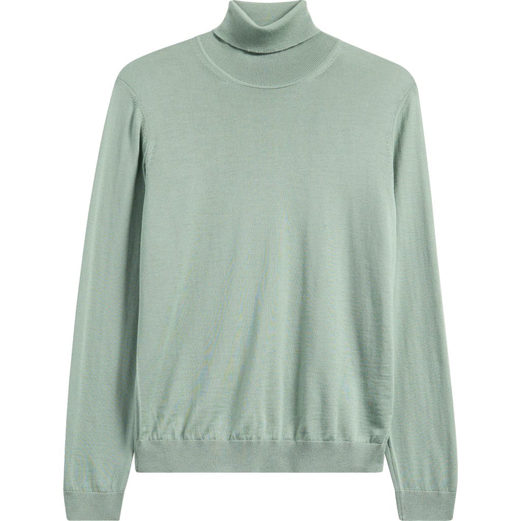 Hugo Boss Boss Musso Virgin Wool Turtleneck Sweater In Light/pastel Green