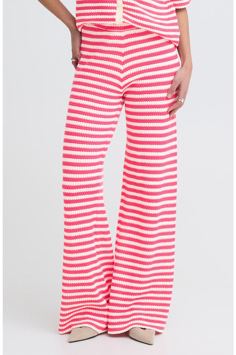 Wide Leg Knit Pants, Main, color, AZALEA BIRCH STRIPE