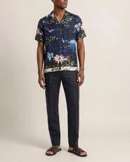 Orlebar Brown Maitan Relaxed Fit Short Sleeve Silk Blend Shirt