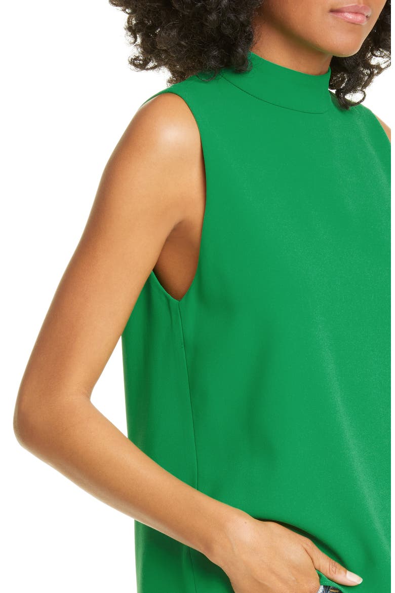 Mock Neck Boxy Top, Alternate, color, EMERALD