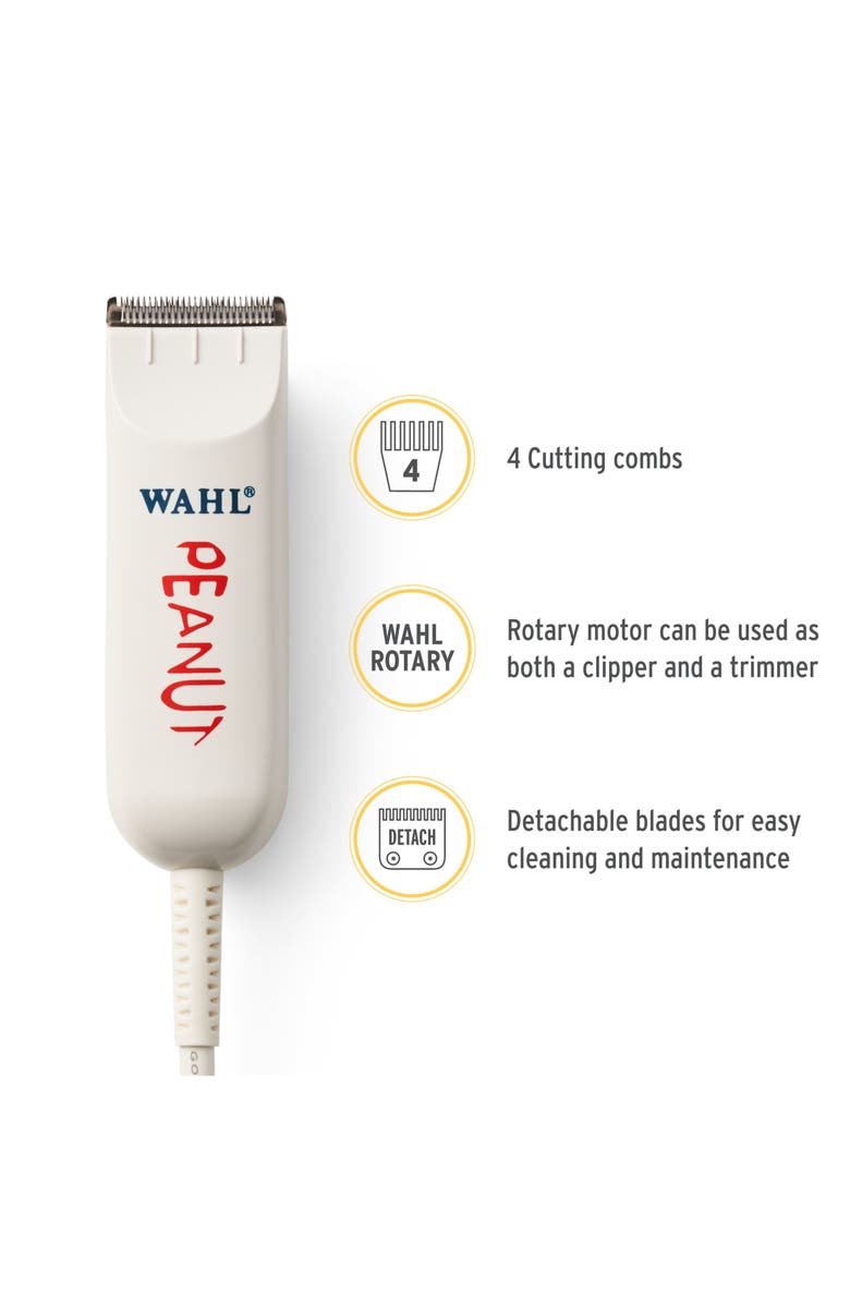 Wahl Professional Classic Peanut - Professional Beard Trimmer and Hair Clipper Kit - Adjustable Hair Cutting Tool with 4 Guide Combs, Alternate, color, White