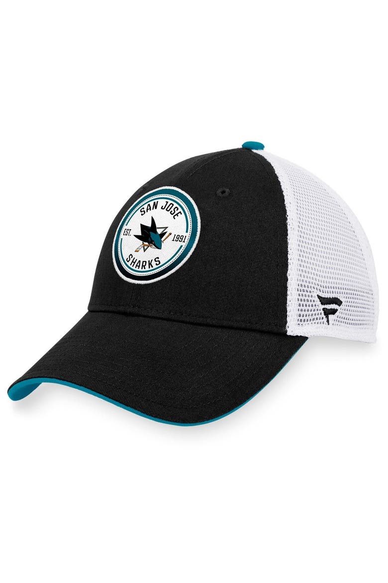 Men's Fanatics Branded  Black/White San Jose Sharks Iconic Gradient Trucker Snapback Hat, Main, color, Black