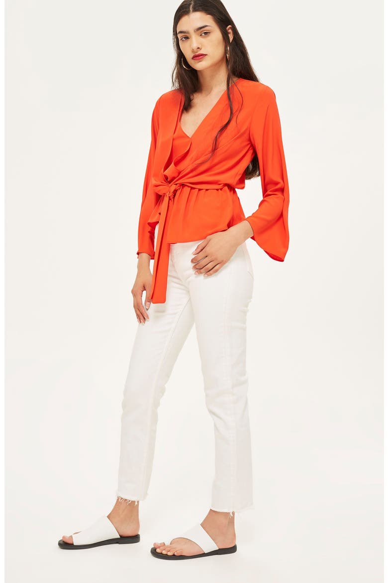 Tiffany Asymmetrical Blouse, Alternate, color, RED