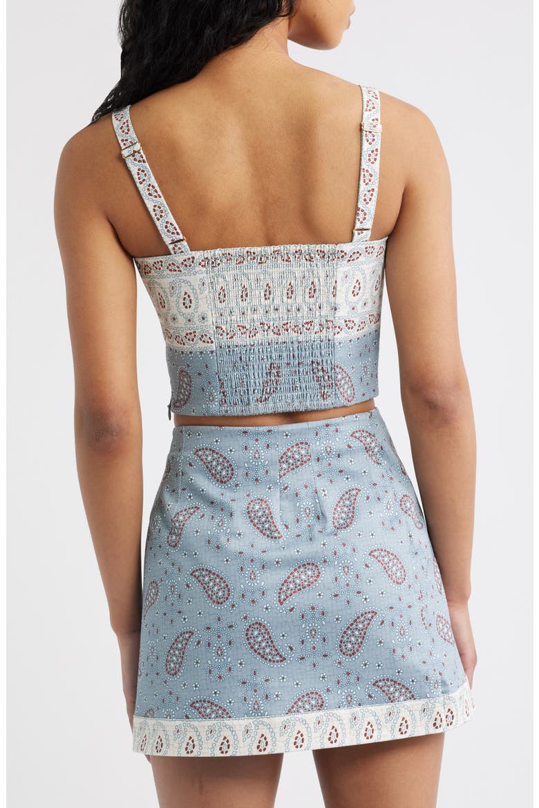 The Anya Paisley Print Crop Tank, Alternate, color, GEMSTONE MOSAIC DUSTY BLUE