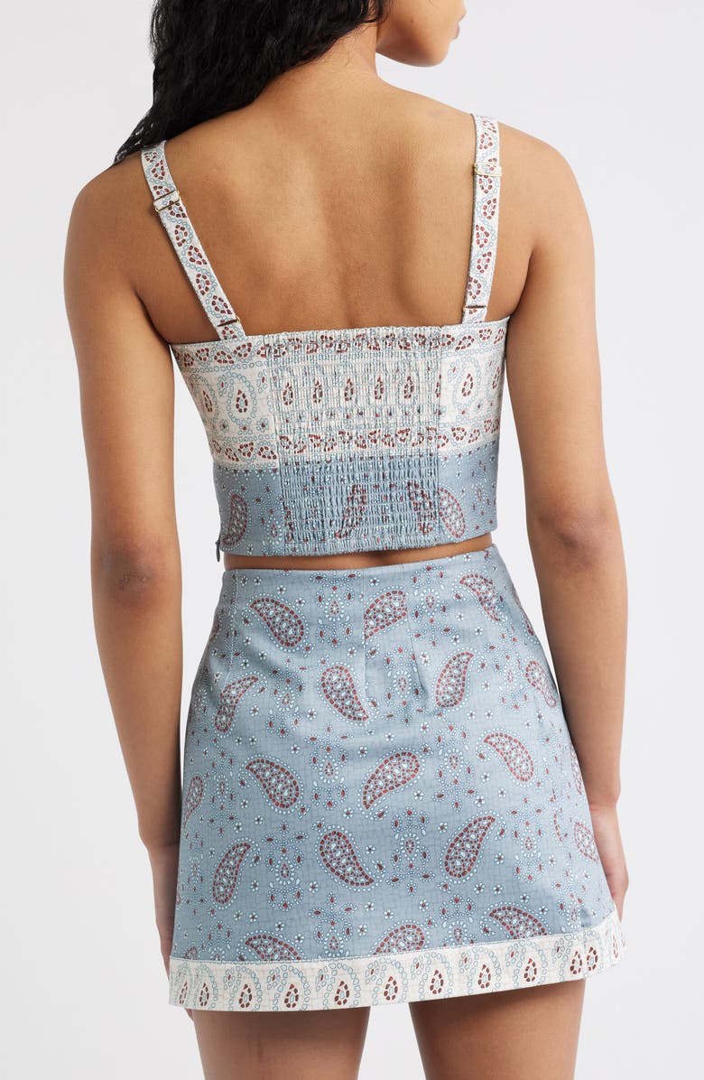 Hill House Home The Anya Paisley Print Crop Tank, Alternate, color, Gemstone Mosaic Dusty Blue