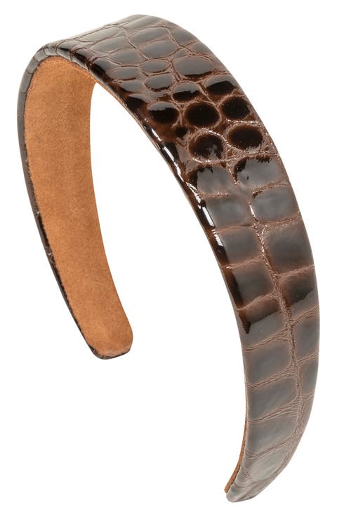 Croc Embossed Leather Headband