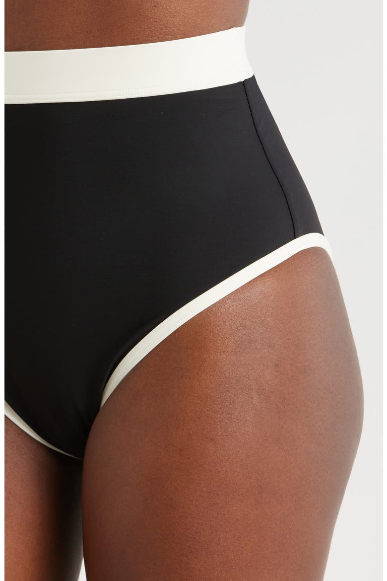 Jayde High Waist Bikini Bottoms, Alternate, color, BLACK