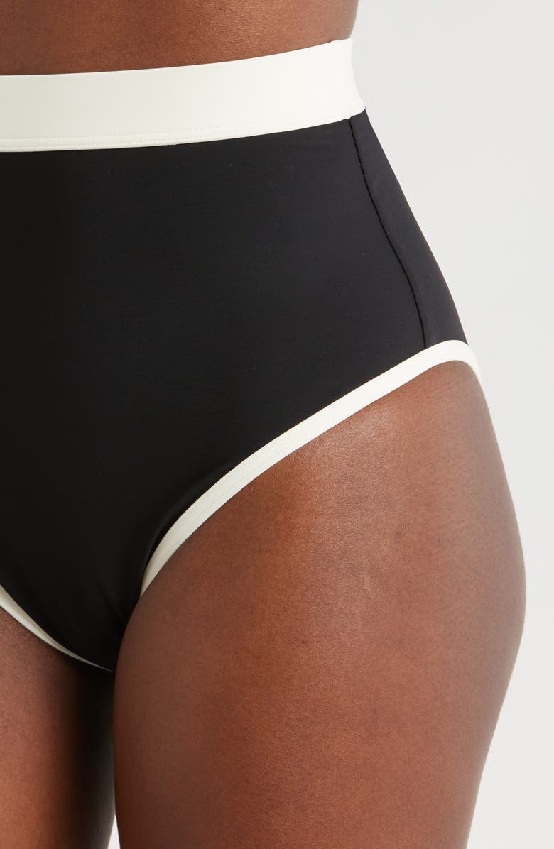 BONDI BORN Jayde High Waist Bikini Bottoms, Alternate, color, Black