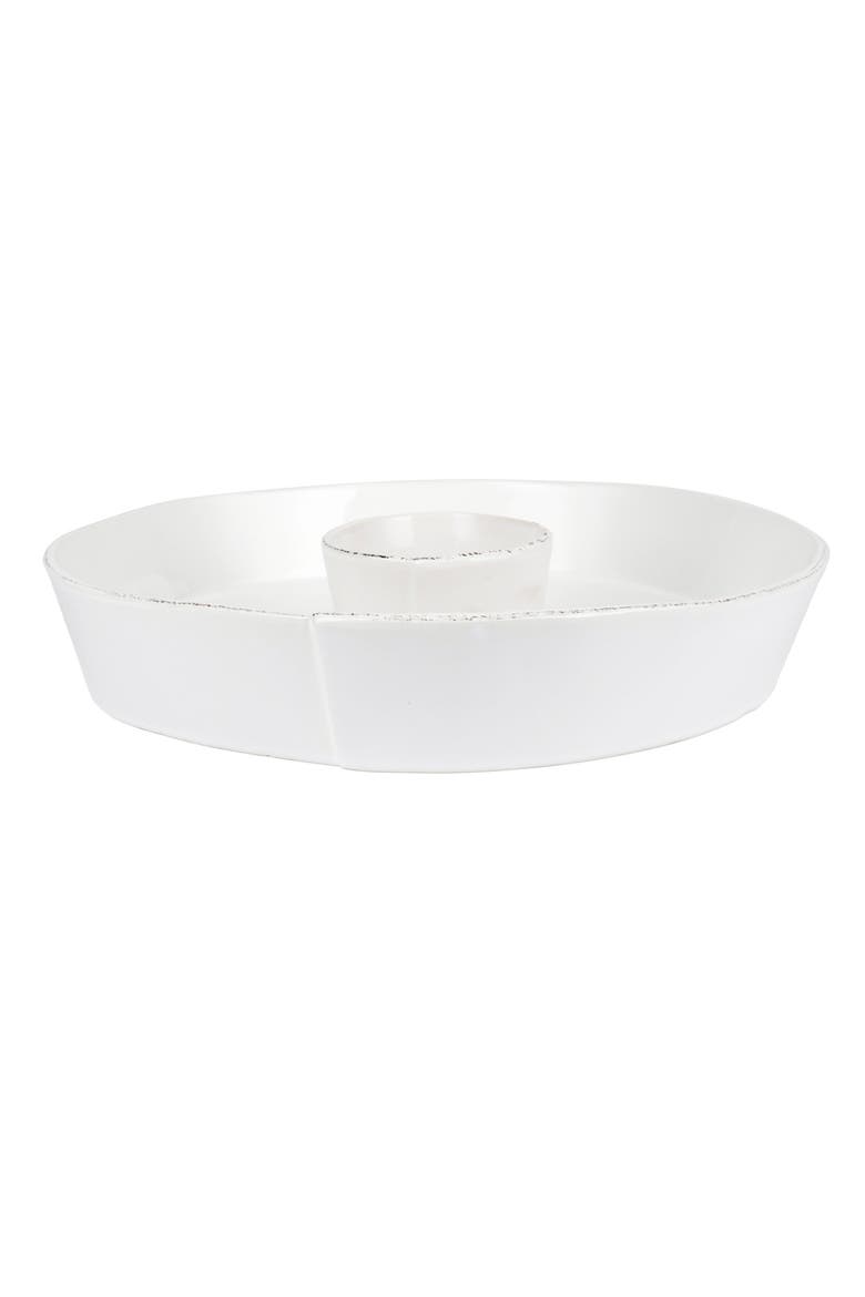 Lastra Chip & Dip Dish, Main, color, WHITE