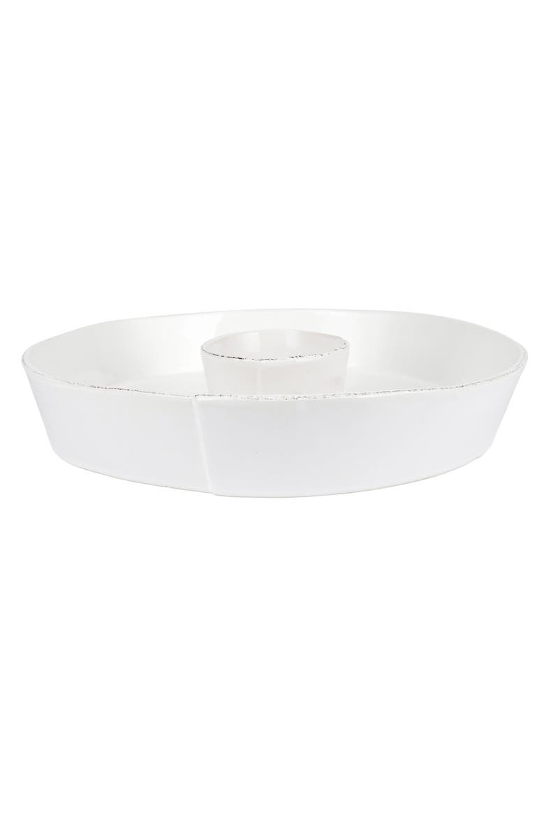 VIETRI Lastra Chip & Dip Dish, Main, color, White