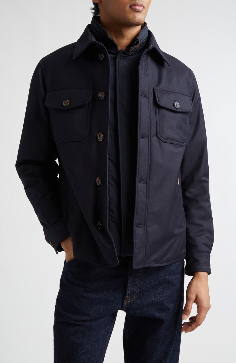 MooRER Duino Waterproof Virgin Wool & Cashmere Jacket, Main, color, Blue