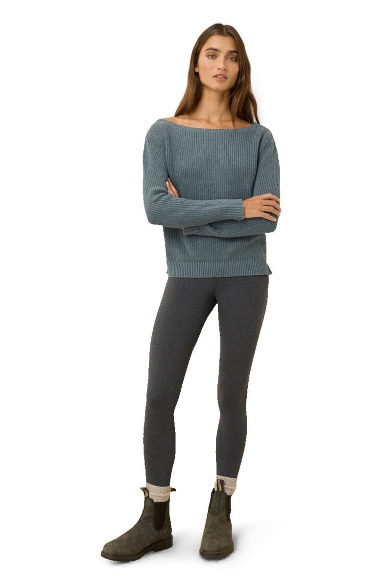 Pact Luxe Knit Boatneck Sweater, Main, color, River Rock Heather